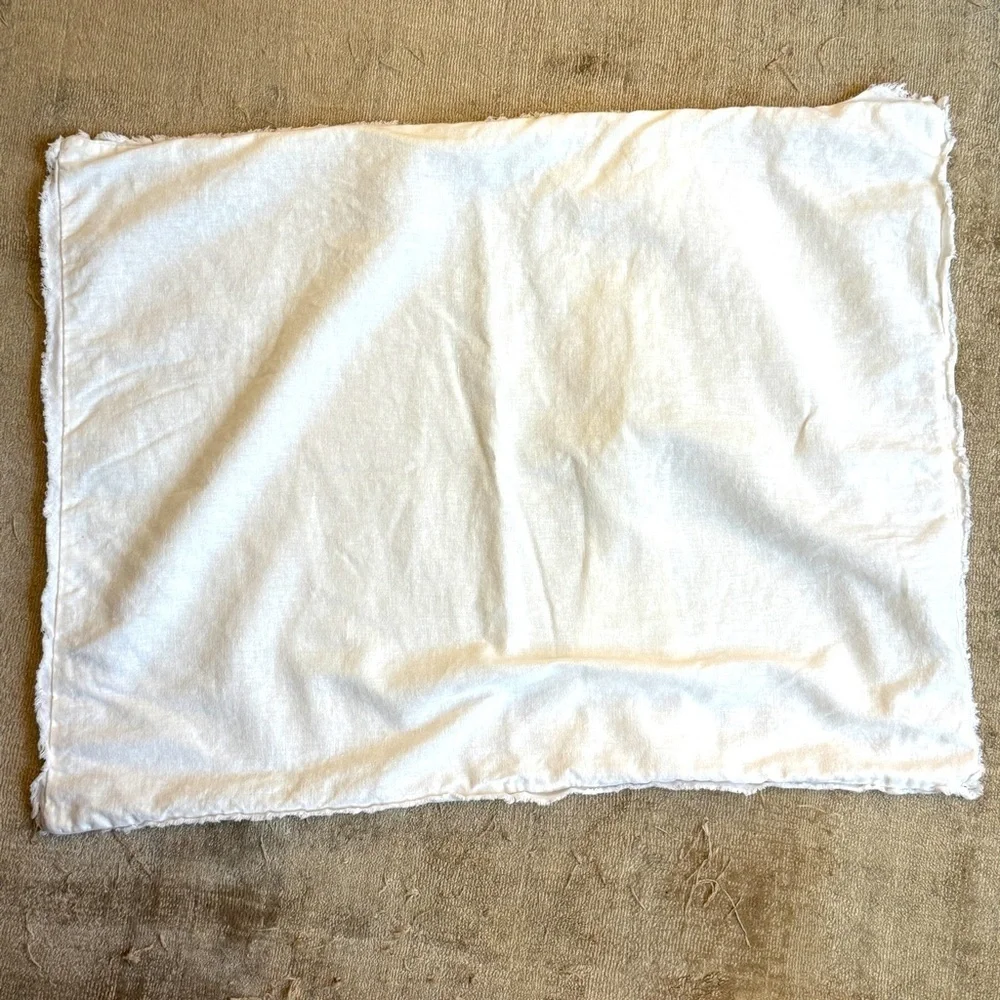 Hearth & Hand White Raw Edge Trim Cotton Pillow Sham Standard Size